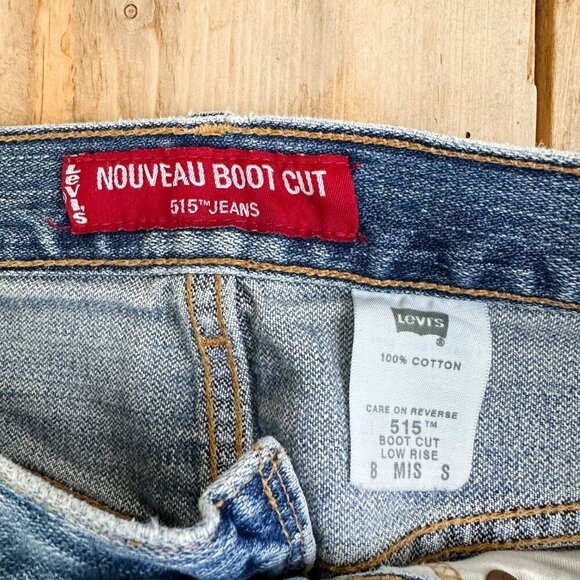 Levi's 515 Nouveau Bootcut Jeans Light Blue Wash Size 8 Vintage - Picture 5 of 9